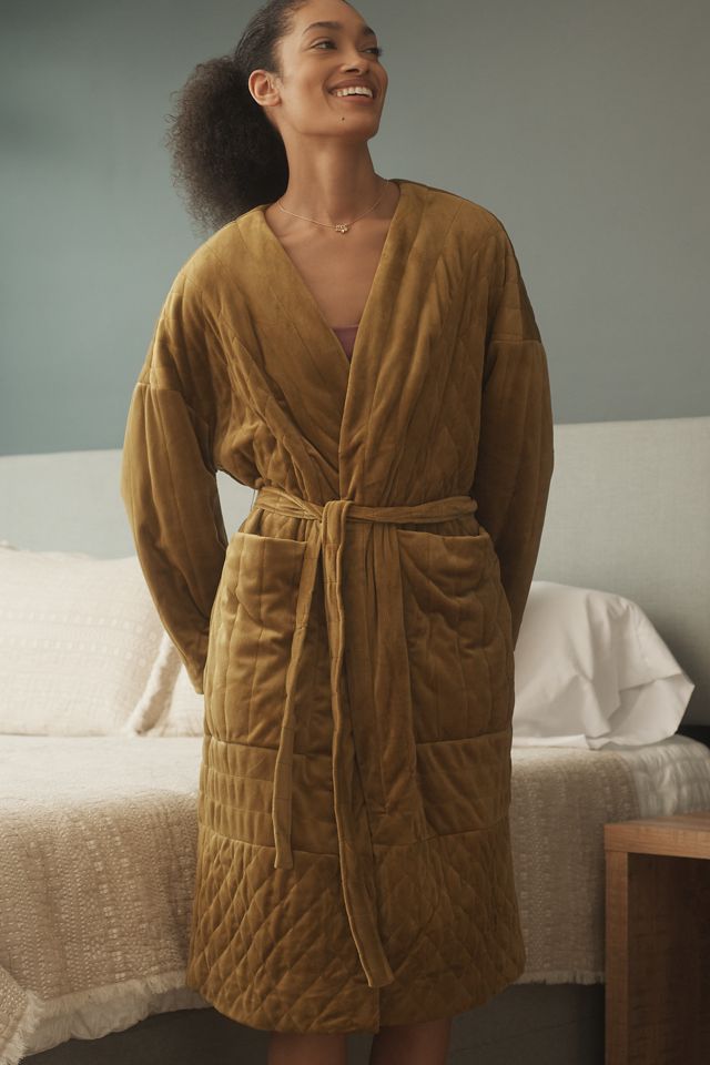 By Anthropologie Velvet Quilted Robe #3