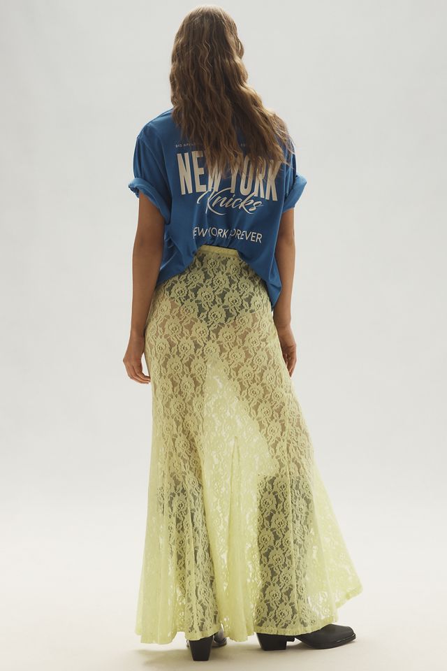 By Anthropologie Sheer Tiered Lace Maxi Skirt | Anthropologie