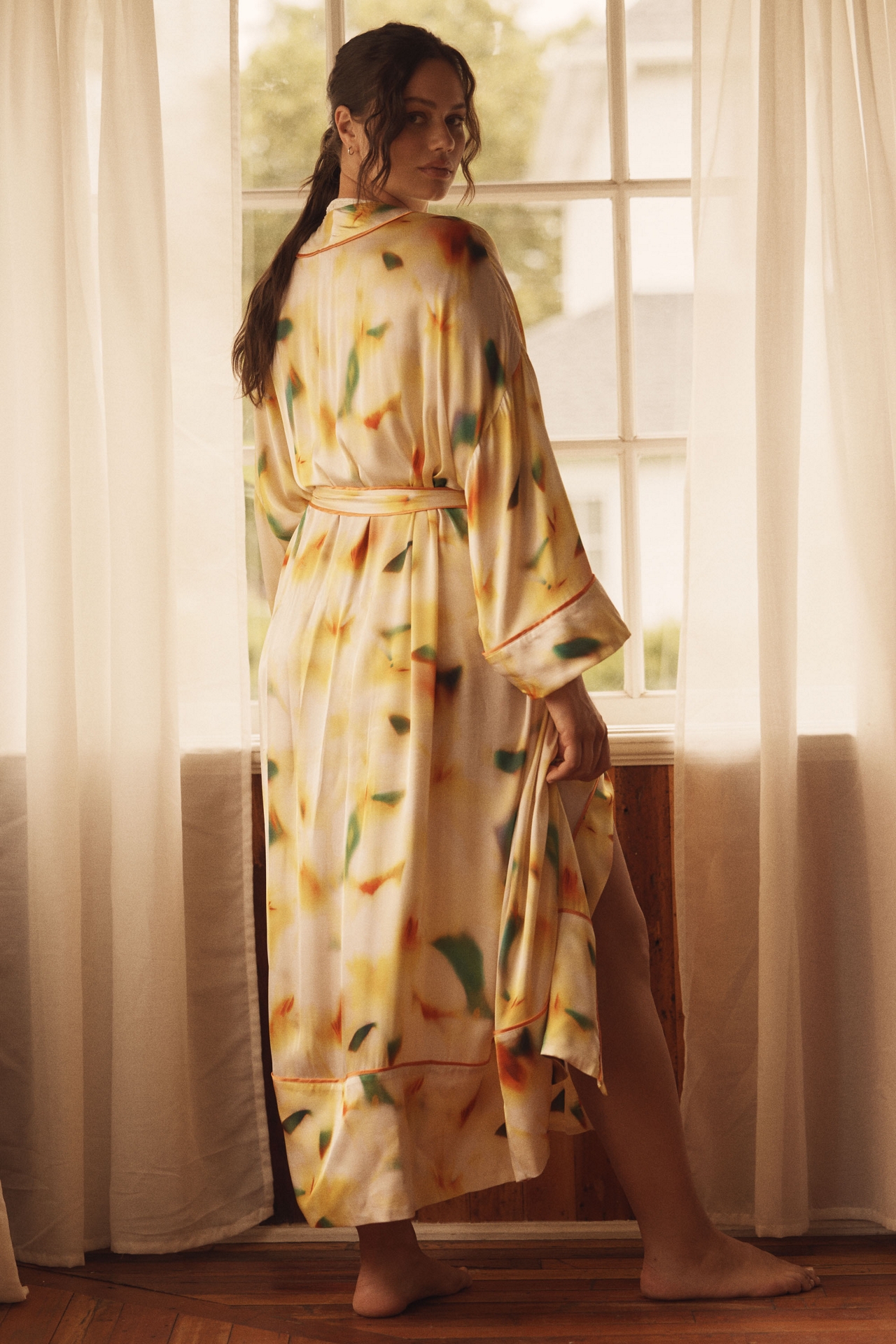 LyreBird Satin Maxi Robe