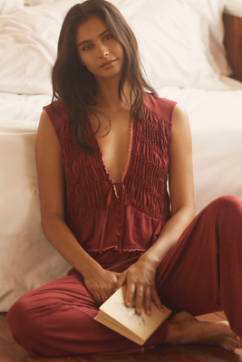 Lyrebird The Briar Smocked Vest Top In Brown