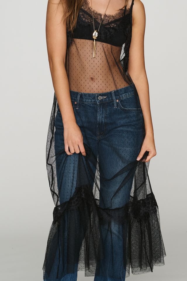 LyreBird Mesh Lace Slip Maxi Dress #1