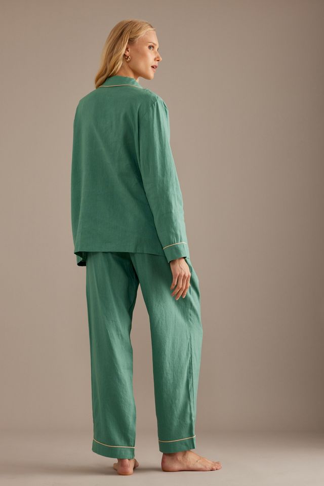 Piglet In Bed Linen Trouser Pyjama Set | Anthropologie UK