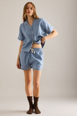 Piglet In Bed Linen-Cotton Short Pyjama Set