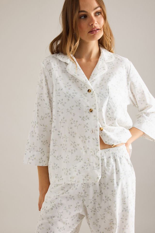 Piglet In Bed Linen-Cotton Floral Long Pyjama Set | Anthropologie UK