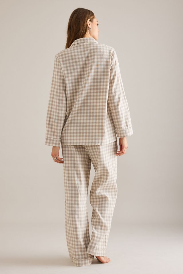 Piglet In Bed Linen-Cotton Gingham Long Pyjama Set #1