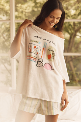 Lyrebird Phthalo Ruth X  Oversized Graphic Tee In White