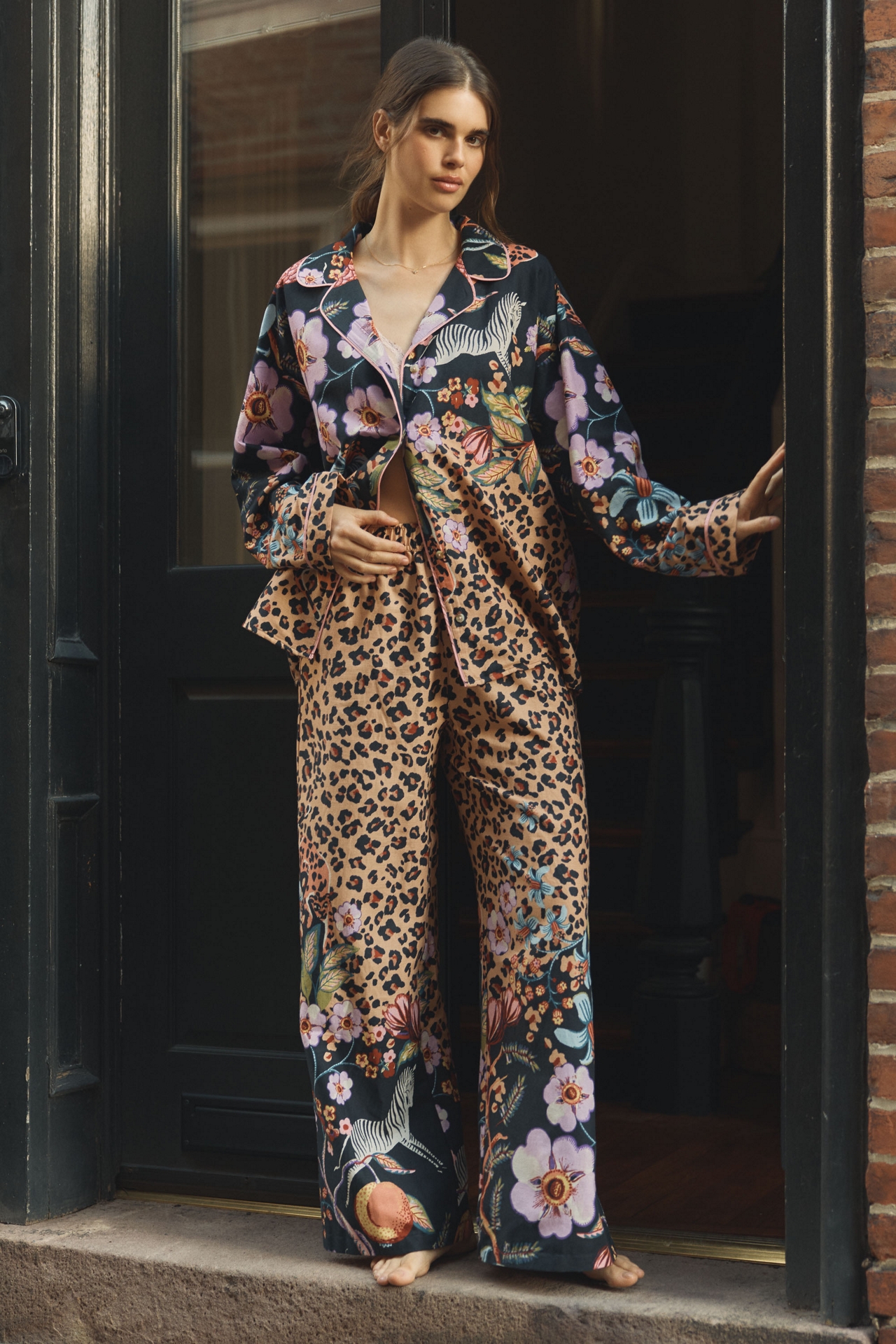 LyreBird Cloud Flannel Pajama Top