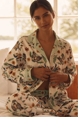 By Anthropologie Cloud Flannel Pajama Top In Brown
