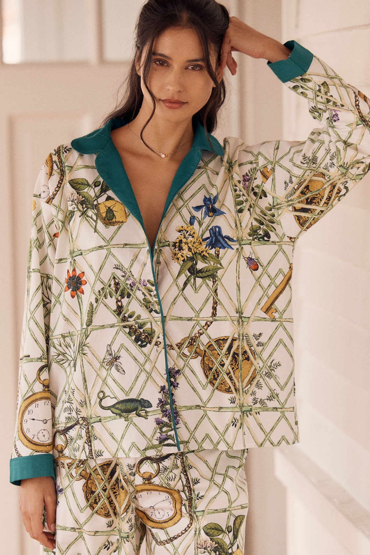 LyreBird Cloud Flannel Pajama Top