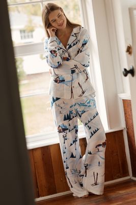 LyreBird Langarm-Flanell-Pyjama-Hemd