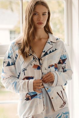 LyreBird Cloud Flannel Pajama Top