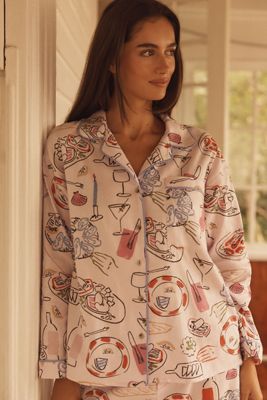 By Anthropologie Long-Sleeve Flannel Pyjama Shirt