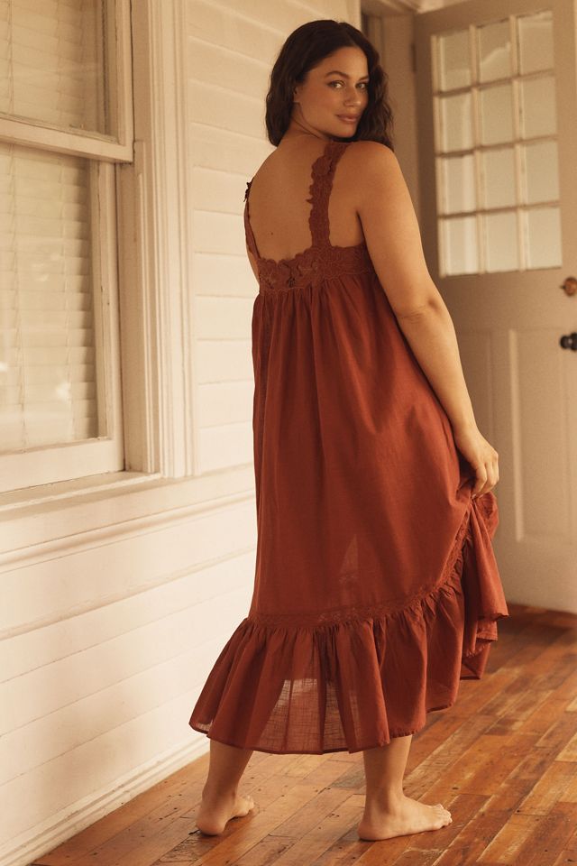 By Anthropologie Sleeveless Embroidered Midi Nap Dress #4