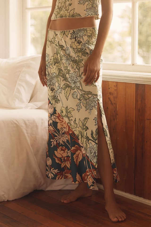 LyreBird Silky Side-Slit Slip Skirt #1