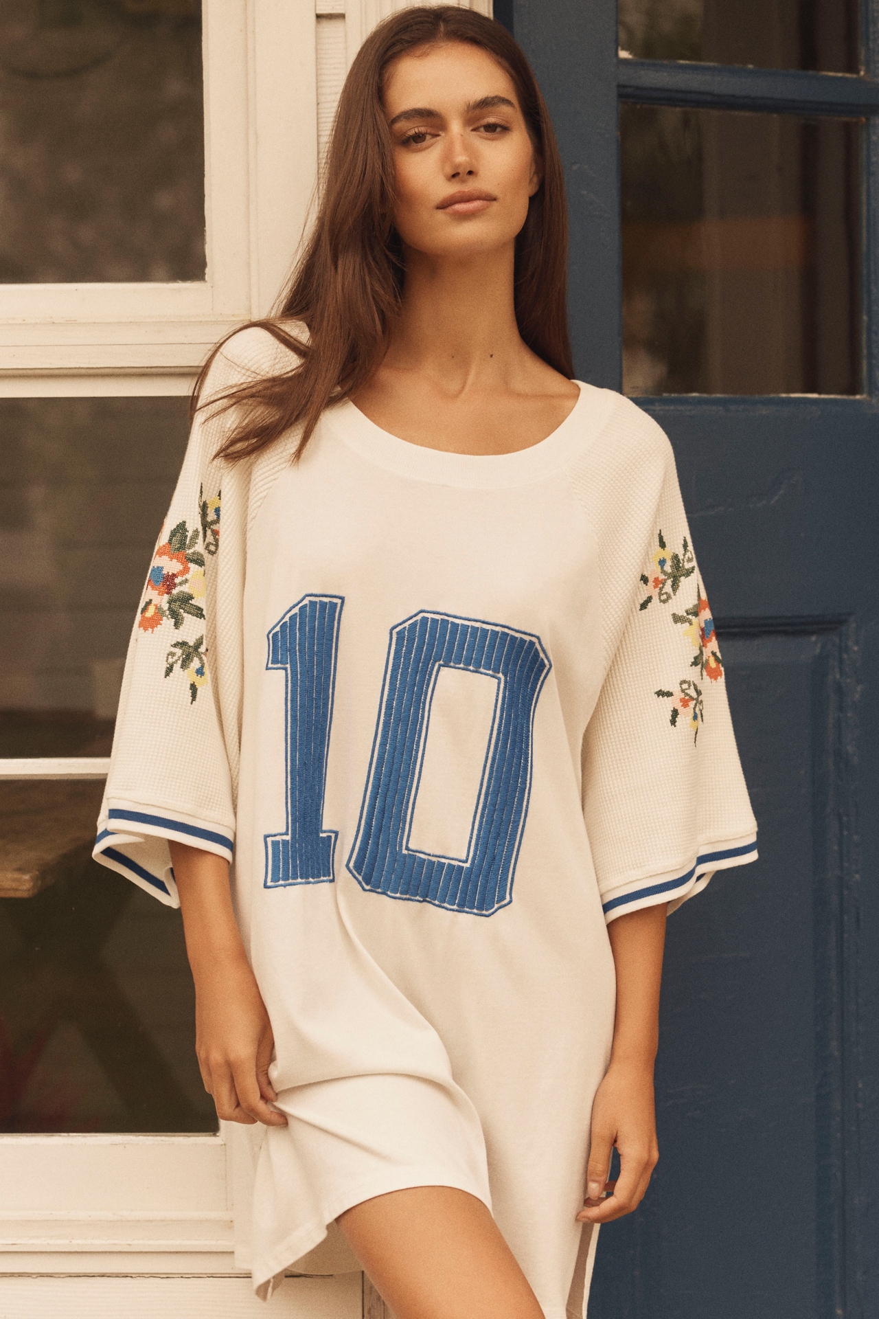 LyreBird Oversized Embroidered Sporty Tee