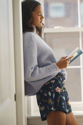 Lyrebird Phthalo Ruth X  Flannel Boxer Shorts In Blue
