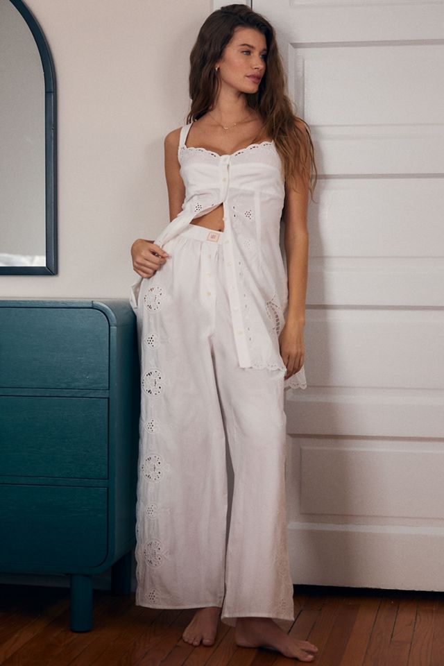 LyreBird Embroidered Eyelet Mini Shift Dress | Anthropologie