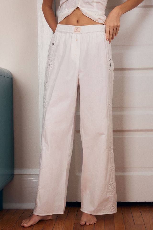 LyreBird Eyelet Embroidered Boxer Pants | Anthropologie