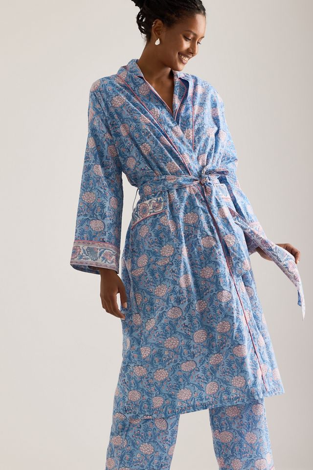 Dilli Grey Robe mit Blockdruck #1