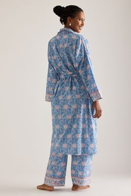 Dilli Grey Robe mit Blockdruck