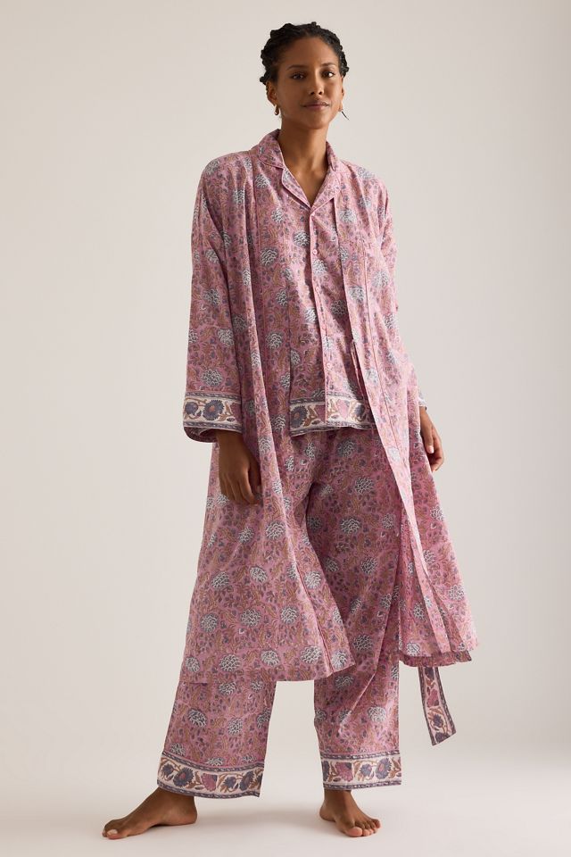 Dilli Grey Block-Print Robe #3
