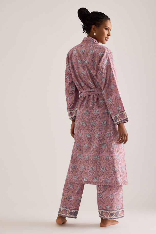Dilli Grey Block-Print Robe #1
