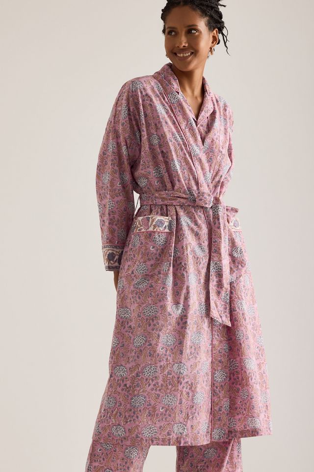 Dilli Grey Block-Print Robe #2
