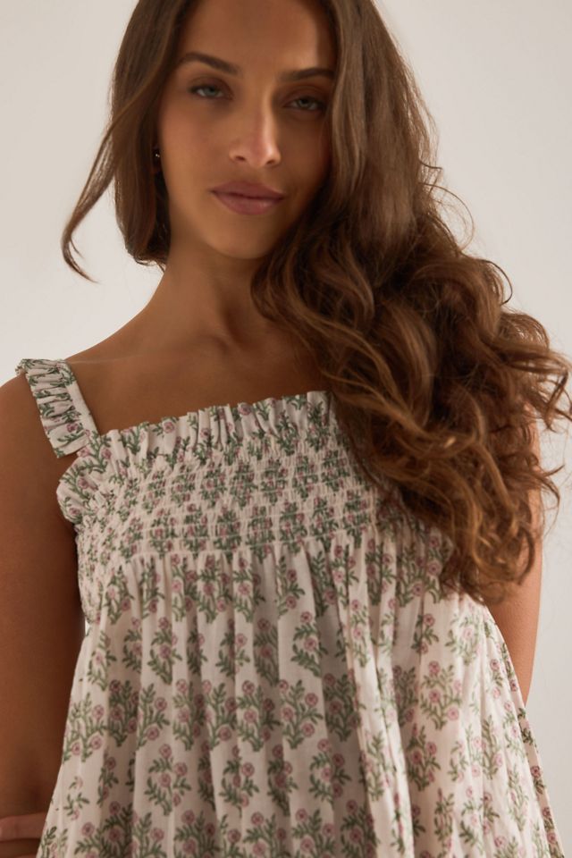 Dilli Grey Chemise de nuit sans manches smockée #2
