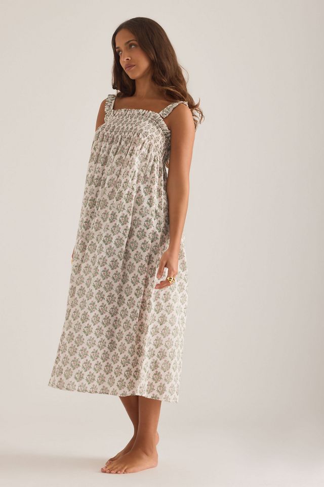 Dilli Grey Chemise de nuit sans manches smockée #3