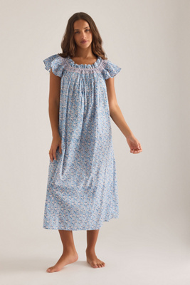 Dilli Grey Short-Sleeve Smocked Nightie