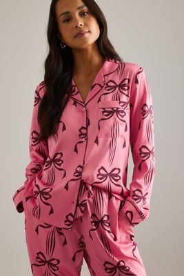 Conjunto de Pijama Largo Rosa con Lazo Chelsea Peers