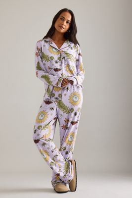 Pijama Largo con Estampado de Bosque a la Luz de la Luna de Chelsea Peers