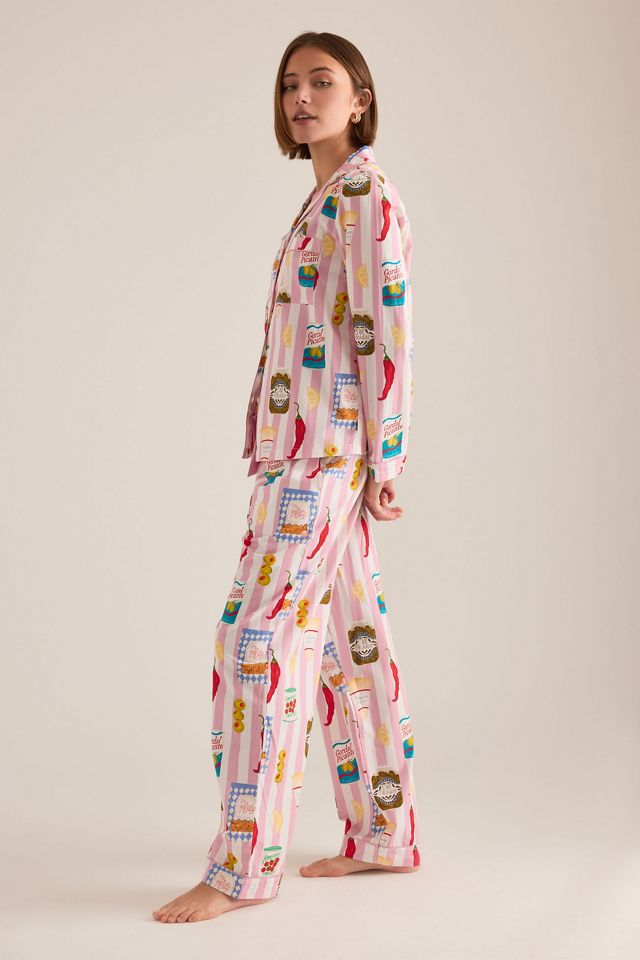 Chelsea Peers  Cotton Deli Stripe Print Long Pyjama Set #1