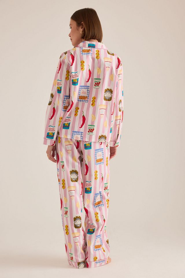 Chelsea Peers  Cotton Deli Stripe Print Long Pyjama Set #3