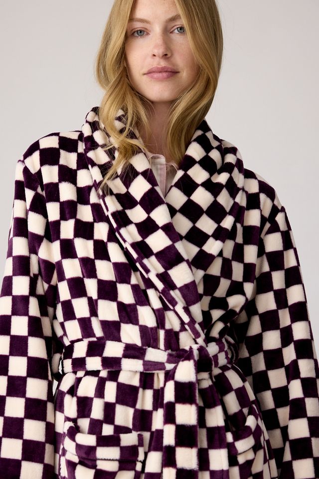 Chelsea Peers Robe de chambre en polaire à damier #1