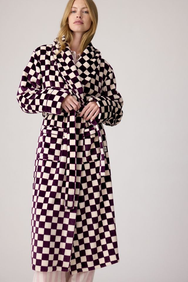 Chelsea Peers Robe de chambre en polaire à damier #3