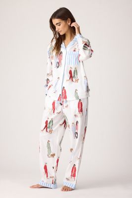 Chelsea Peers Dog Walking Long Pyjama Set