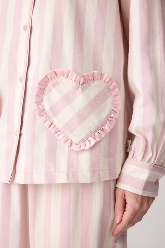 Conjunto de Pijama Largo con Rayas de Corazones y Volantes Chelsea Peers #3