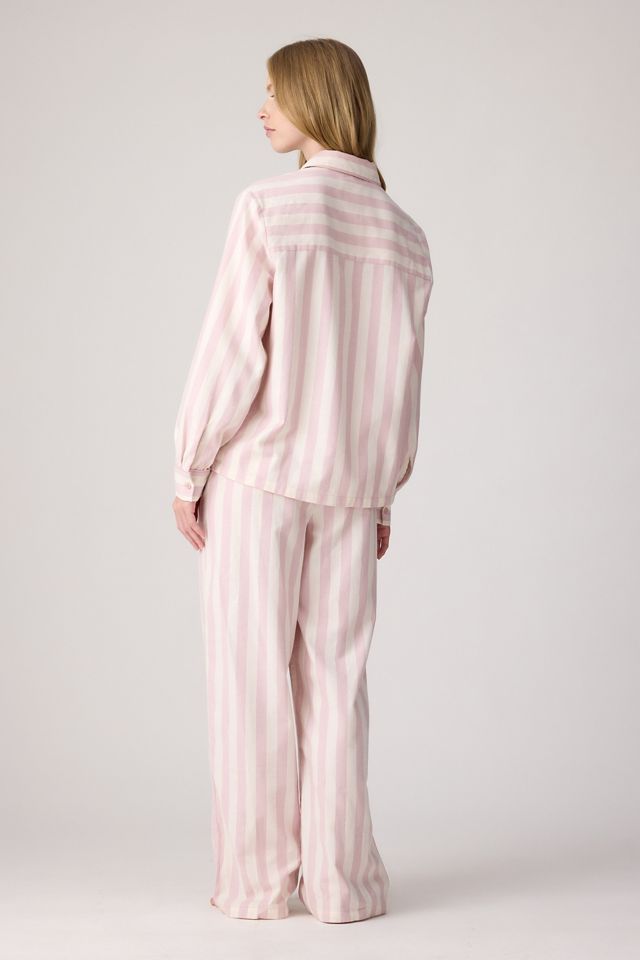 Conjunto de Pijama Largo con Rayas de Corazones y Volantes Chelsea Peers #4