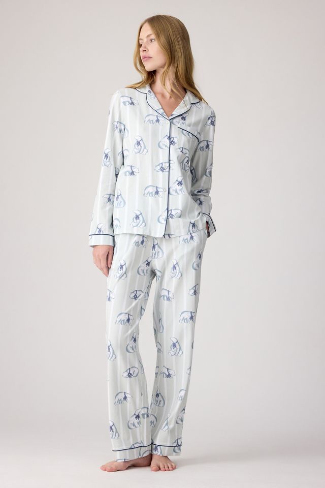 Chelsea Peers Polar Bear Stripe Print Long Pyjama Set | Anthropologie UK