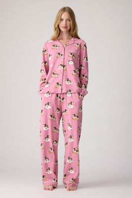 Chelsea Peers Pyjama-Set mit Cosmic-Kuh-Print, lang