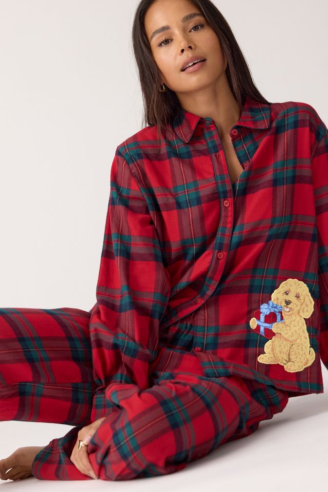 Chelsea Peers Ensemble de pyjama long écossais avec broderie Cockapoo #2