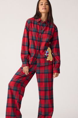 Chelsea Peers Ensemble de pyjama long écossais avec broderie Cockapoo