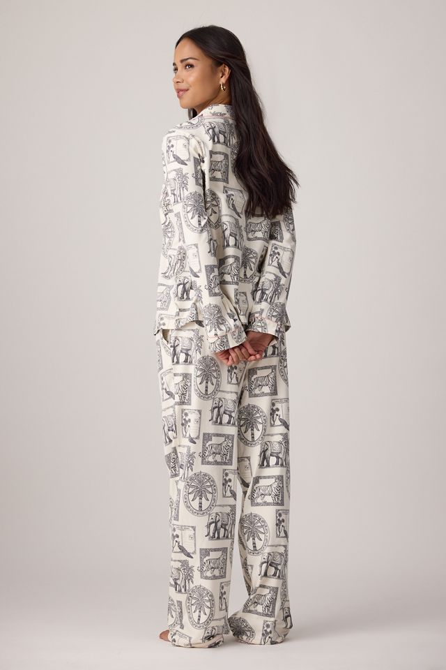 Chelsea Peers Set Pigiama Lungo in Cotone Organico con Stampa Safari #3