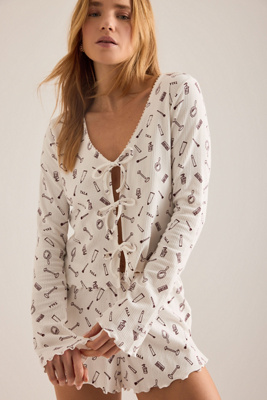 TALA Long-Sleeve Tie-Front Pyjama Cardigan