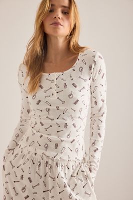 TALA Langarm-Henley-Pyjama-Oberteil
