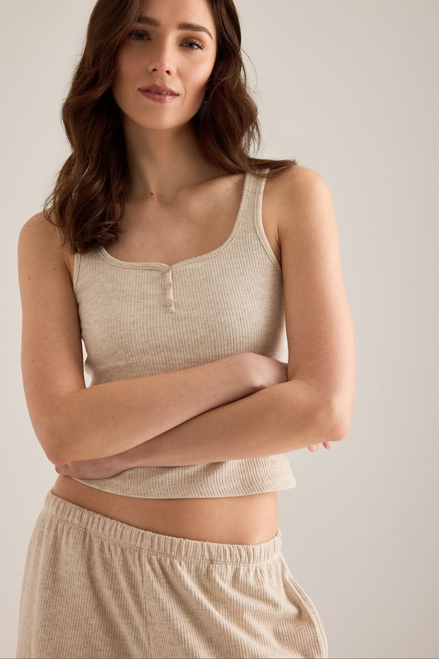 TALA Pointelle Sweetheart Henley Pyjama Vest #3