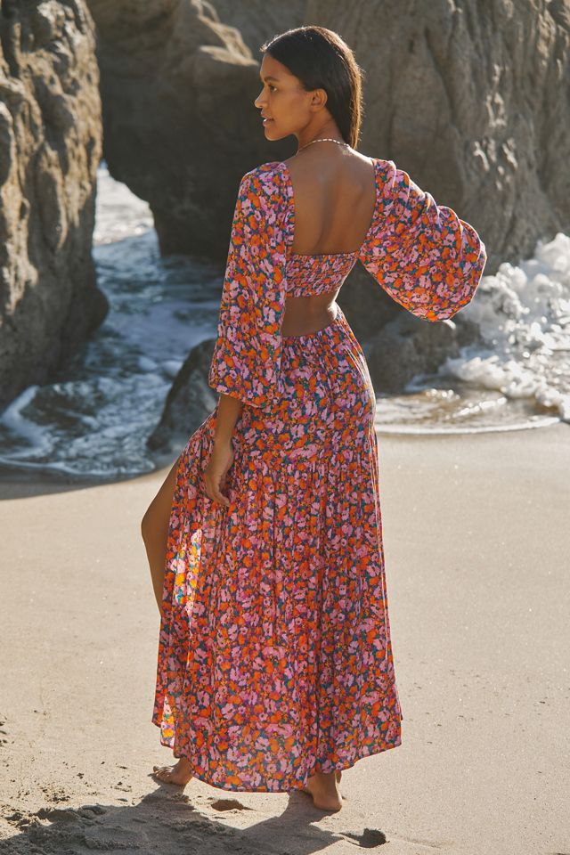 LSPACE Heidi Long-Sleeve Cutout Maxi Dress