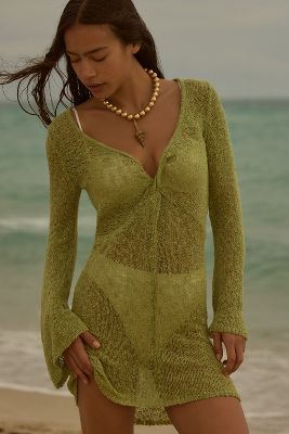 L*space Palisades Cover-up Mini Dress In Green