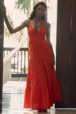 Laina Tiered Cotton Maxi Dress
